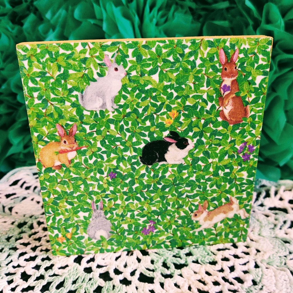 HAND CRAFTED EASTER MINI WOOD SIGN/TIERED TRAY DECOR/BUNNY RABBIT HOME DECOR
